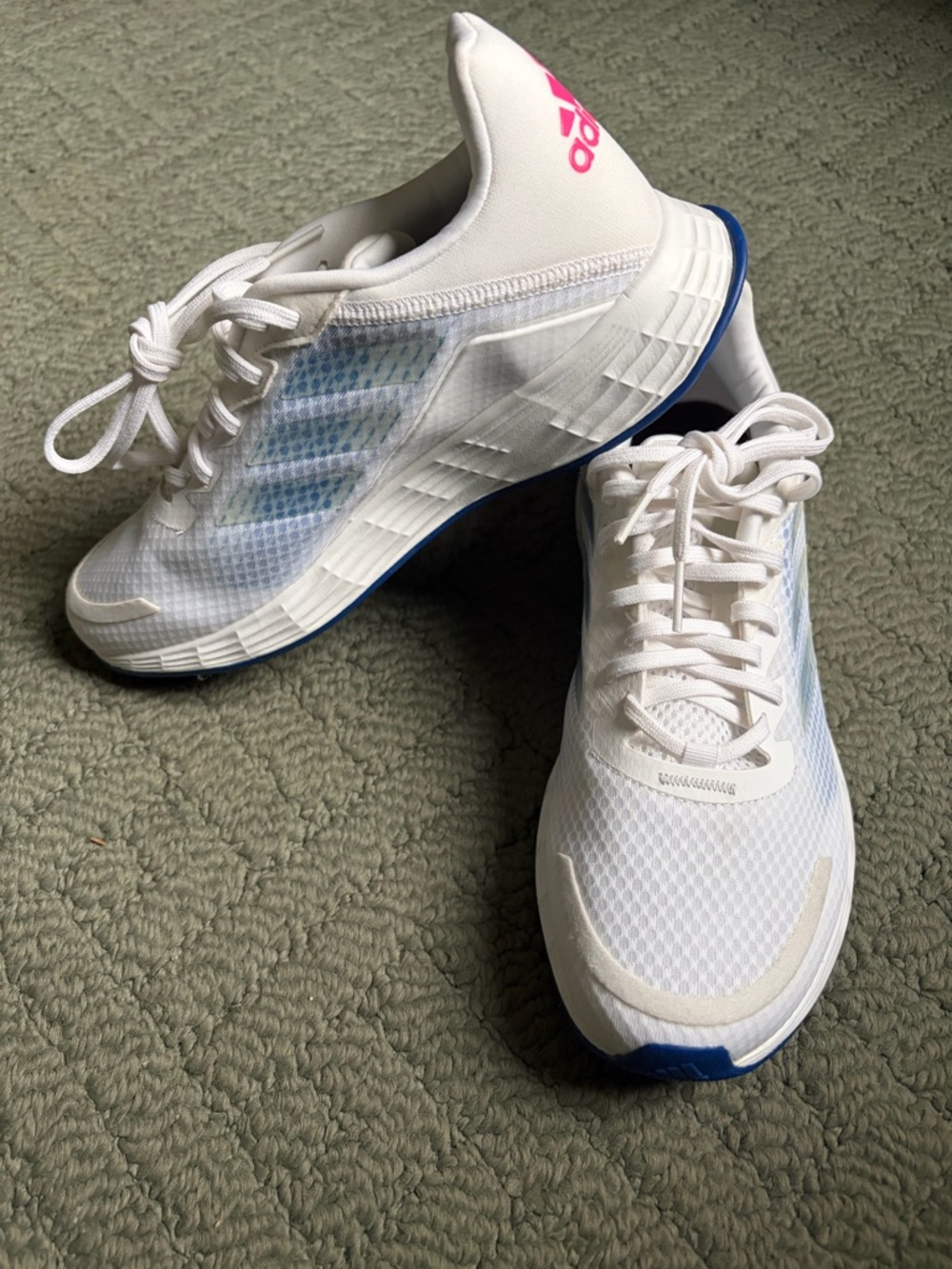 Adidas Women's Duramo SL White & Blue Running Sneakers NWOT size 8 1/2
